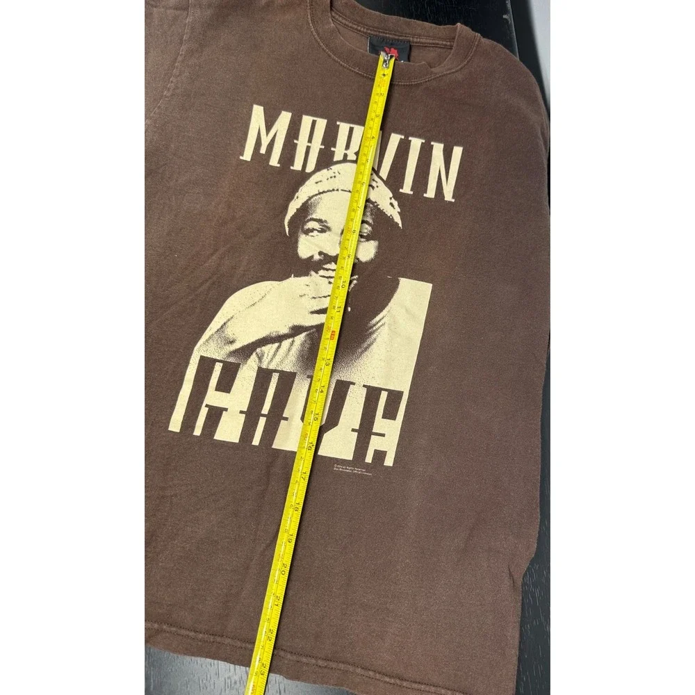 Vintage Y2k Zion 2004 Marvin Gaye Double Sided Portrait T Shirt Brown - Small - Picture 6 of 6